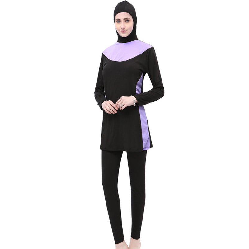 Women Plus Size Muslim Swimwear Long Sleeve Full Coverage Hooded Hijab Islamic Swim Sport Surf Wear Burkinis Bathing Suit S-5XL