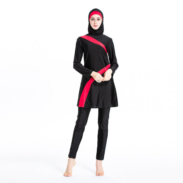 Islamic Muslim Swimwear Sets Women Hooded Burkini 3 Piece Suits Hijab Swimsuit Full Modest Arab Swim Surf Wear Sport Burkinis