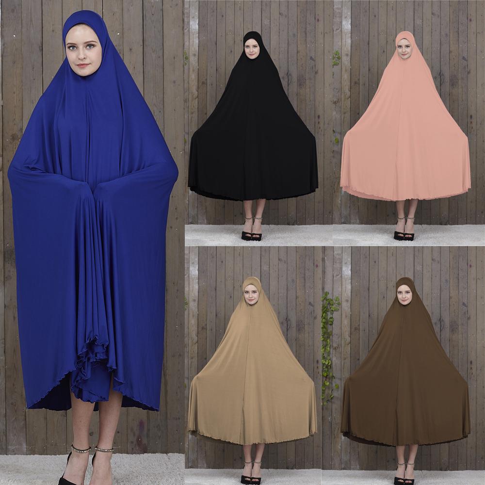 Women Prayer Garment Islamic Clothing Ramadan Abaya Muslim Long Prayer Hijab Dresses Outfit Bat Sleeve Worship Service Loose New