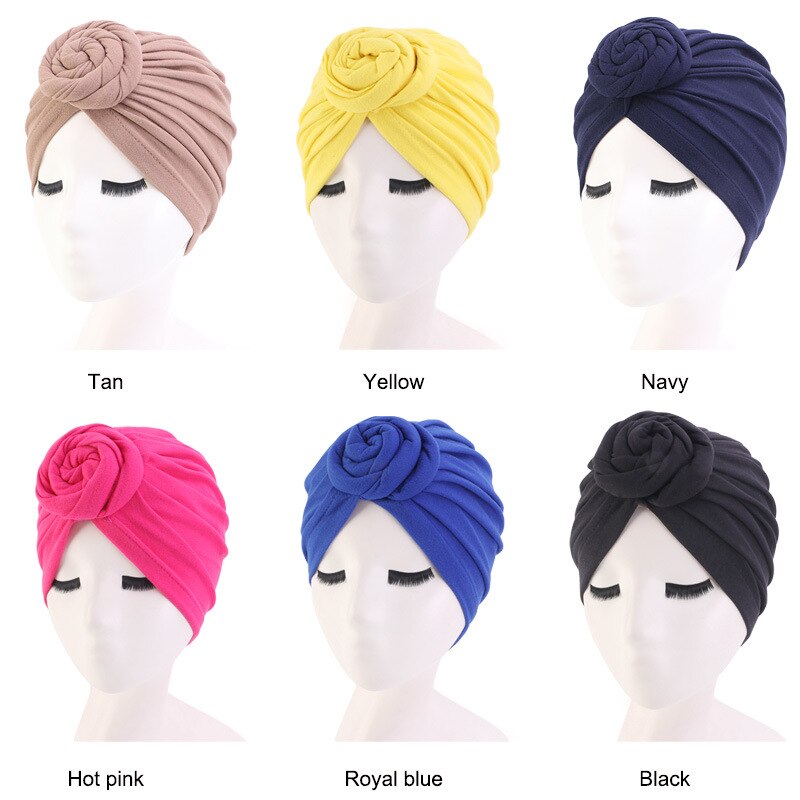 Soft Ladies Turban Hat Muslim Women Hijabs Hat Elastic Cloth Head Cap Hat Ladies Hair Accessories Muslim Scarf Cap Wholesale