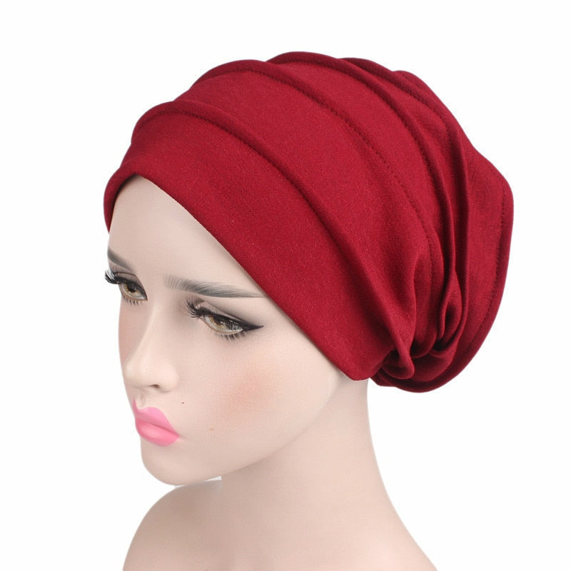 Women Cotton Breathe Hat New Women's Hijabs Turban Elastic Cloth Head Cap Hat Ladies Hair Accessories Muslim Scarf Cap Wholesale